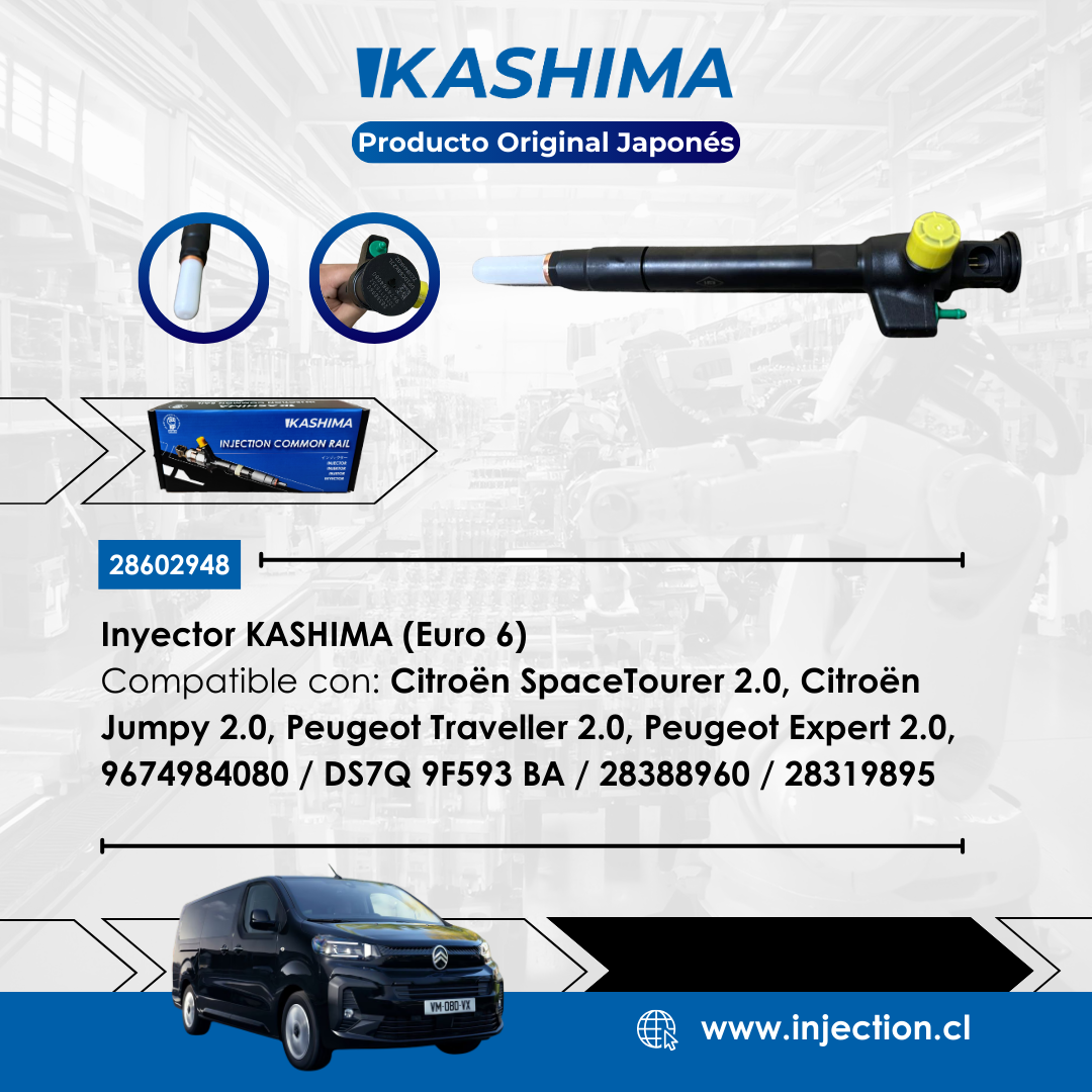 Inyector Citroen Jumpy 2.0 (E6) Original Japonés Kashima | Códigos 28602948