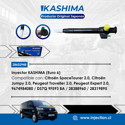 Inyector Citroen Jumpy 2.0 (E6) Original Japonés Kashima | Códigos 28602948