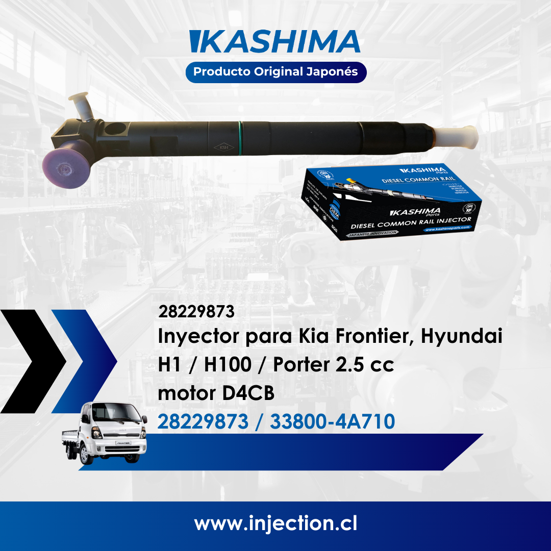 Inyector Hyundai HD35 2.5 (E5) Original Japonés Kashima | Códigos 28229873