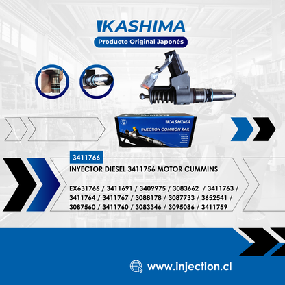 Inyector Diesel 3411766 para motor Cummins Original Japonés Kashima | Códigos 3411766