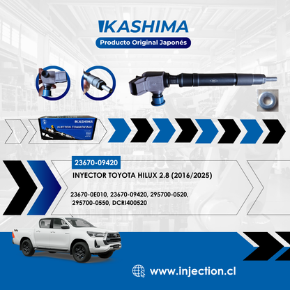 Inyector Toyota Hilux 2.8 Original Japonés Kashima | Códigos 23670-09420